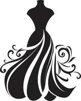 glamoureus draden jurk embleem fashionista's keuze zwart jurk vector
