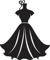 elegant draperen zwart jurk couture couture jurk embleem vector
