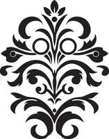 verguld bloeit zwart embleem delicaat meesterschap wijnoogst embleem vector