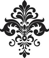 filigraan erfgoed zwart ingewikkeld floreren wijnoogst embleem vector