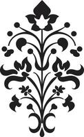 Victoriaans pracht zwart filigraan embleem ingewikkeld gravures wijnoogst embleem vector
