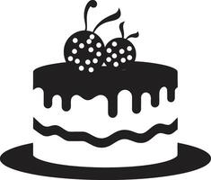 smaakvol verfijning taart in zwart decadent eenvoud zwart taart ic embleem vector