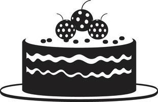ambachtelijk geneugten zwart taart ic vertegenwoordiging chique toetje zwart taart symboliek vector