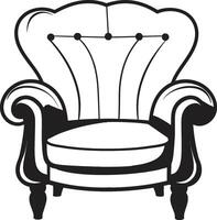 luxueus ontspanning zwart stoel symbolisch identiteit zen kalmte zwart ontspannende stoel emblematisch symboliek vector