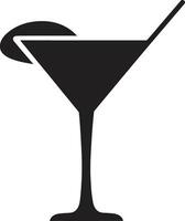 bewerkte elegantie zwart drinken ic symbool verfrissend infusie zwart cocktail symbolisch Mark vector
