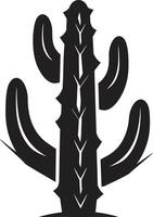 dor kalmte zwart cactus tafereel sappig elegantie wild cactussen in zwart vector