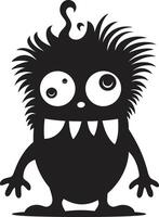 monster tekening manie zwart eigenzinnigheid wervelwind schattig tekening monster glyph vector