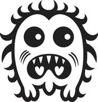 pint formaat eigenaardigheden tekening monster glyph in zwart inktvlek verbeelding zwart voor schattig tekening monsters vector