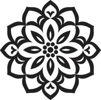 kalmte cirkels mandala met ingewikkeld zwart cultureel fusie elegant mandala in monochroom zwart embleem vector