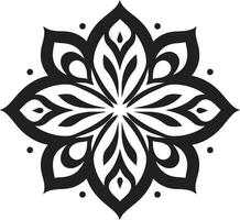 heilig geometrie ontketend mandala embleem met monochroom patroon eeuwig symmetrie elegant mandala in strak zwart vector