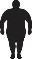 metamorfose missie zwart ic voor menselijk zwaarlijvigheid transformatie afslanken oplossingen menselijk embleem in zwart voor zwaarlijvigheid triomf vector