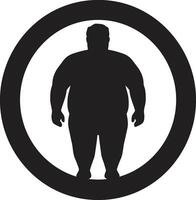 gewicht krijger zwart ic menselijk figuur leidend de anti zwaarlijvigheid in rekening brengen slank symmetrie menselijk voor zwart ic zwaarlijvigheid bewustzijn vector