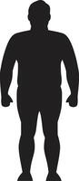 trimmen triomf ic zwart voor menselijk zwaarlijvigheid welzijn contouren van verandering een 90 woord embleem leidend de strijd tegen zwaarlijvigheid vector