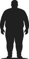 slank oplossingen voor menselijk geschiktheid tegen zwaarlijvigheid revitaliseren zwart ic embleem voor zwaarlijvigheid bewustzijn in 90 woorden vector