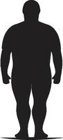 silhouet succes 90 woord zwart ic embleem tegen zwaarlijvigheid vorm shifters voor menselijk zwaarlijvigheid belangenbehartiging vector