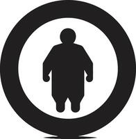 vorm shifters voor menselijk zwaarlijvigheid belangenbehartiging fit stichtingen 90 woord embleem voor zwart ic zwaarlijvigheid bewustzijn vector