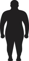 zwaarlijvigheid verontwaardiging zwart ic menselijk figuur in 90 woorden trimmen trends embleem voor in zwart tegen zwaarlijvigheid vector