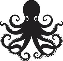 gebeeldhouwd silhouetten een 90 woord verhaal van zwart ic Octopus s schittering aquatisch alchimie zwart Octopus s 90 woord verhaal van schittering vector