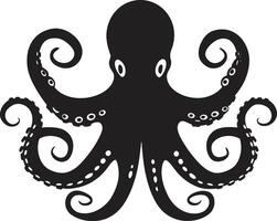inktachtig verbeelding een 90 woord verhaal van zwart Octopus schittering oceanisch ouverture zwart Octopus symfonie in 90 woorden vector