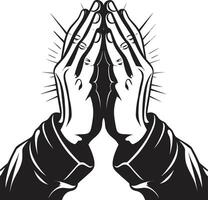 trouw vingertoppen zwart van bidden handen onthuld geestelijk symbool bidden handen zwart in 80 woorden vector
