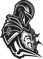 noir jammeren ic verdrietig ridder soldaat in zwart betraand tempelier zwart voor verdrietig ridder soldaat vector