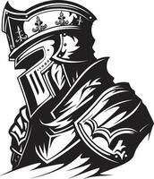 noir rouwende elegant zwart voor verdrietig ridder soldaat terneergeslagen cavalier zwart voor verdrietig ridder soldaat vector