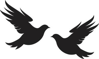 symbolisch kalmte duif paar- element paar- van vrede embleem van een duif paar- vector