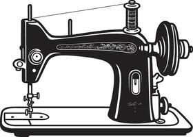 noir naaldpunt zwart voor elegant naaien machine handwerk noir zwart voor naaien machine embleem vector