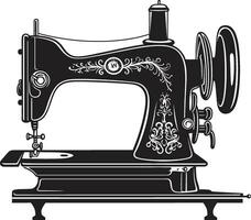 stitchcraft symfonie zwart voor noir naaien machine monochroom maker elegant voor zwart naaien machine vector