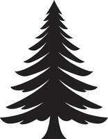 dek de zalen boomtoppen Kerstmis boom reeks in traditioneel stijl starlit Kerstmis nacht elementen voor magisch boom decor vector