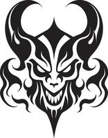 helse heraldiek onheil duivelskop duivels Mark zwart duivelskop tatoeëren vector