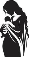 harmonie in armen emblematisch element voor moeder en kind inschrijving omhelzing moeder en baby vector