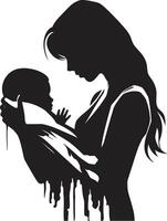 omarmen vreugde emblematisch element voor moederschap rustgevend binding van moeder en baby vector