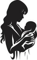 inschrijving tintje moeder en baby zuiver genegenheid ic van moeder Holding kind vector