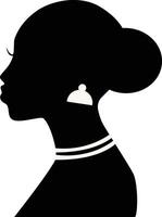 zwart geschiedenis maand vrouwen silhouet. geïsoleerd zwart silhouet met accessoires vector