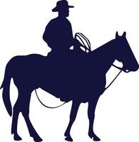 cowboy silhouet met paard. geïsoleerd Aan wit achtergrond vector