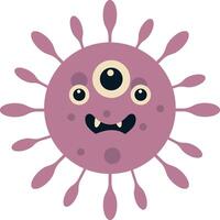 schattig tekenfilm bacterie en virus karakter. in vlak stijl. geïsoleerd illustratie vector