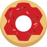 zoet donuts illustratie met hagelslag. heerlijk taart. vlak tekenfilm stijl. geïsoleerd Aan wit achtergrond vector