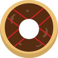 zoet donuts illustratie met hagelslag. heerlijk taart. vlak tekenfilm stijl. geïsoleerd Aan wit achtergrond vector