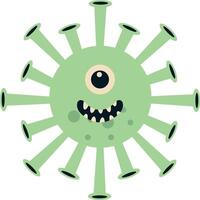 schattig tekenfilm bacterie en virus karakter. in vlak stijl. geïsoleerd illustratie vector