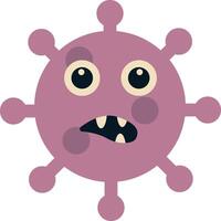 schattig tekenfilm bacterie en virus karakter. in vlak stijl. geïsoleerd illustratie vector