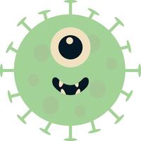 schattig tekenfilm bacterie en virus karakter. in vlak stijl. geïsoleerd illustratie vector