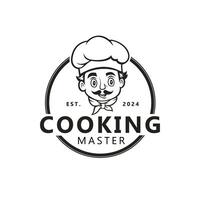 meester chef voedsel restaurant logo ontwerp vector