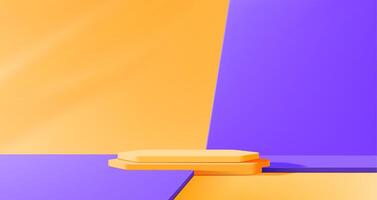 contrast 3d podium fase, oranje Purper kleuren vector