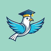 onderwijs voor allemaal duif diploma uitreiking Universiteit logo vector