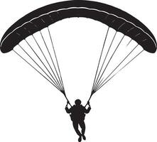 parachutist silhouet Aan een wit achtergrond. illustratie. vector