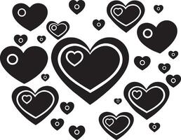zwart en wit harten Aan een wit achtergrond. illustratie voor uw ontwerp vector