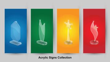 acryl tekens collecties abstract achtergrond vector