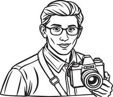 fotograaf.mascotte Sjablonen. illustratie vector