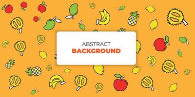 patroon achtergrond vruchten. natuurlijk tropisch fruit, doodles citrus oranje en vitamine citroen. veganistisch keuken appel hand- getrokken, biologisch fruit of vegetarisch voedsel. geïsoleerd pictogrammen illustratie reeks vector